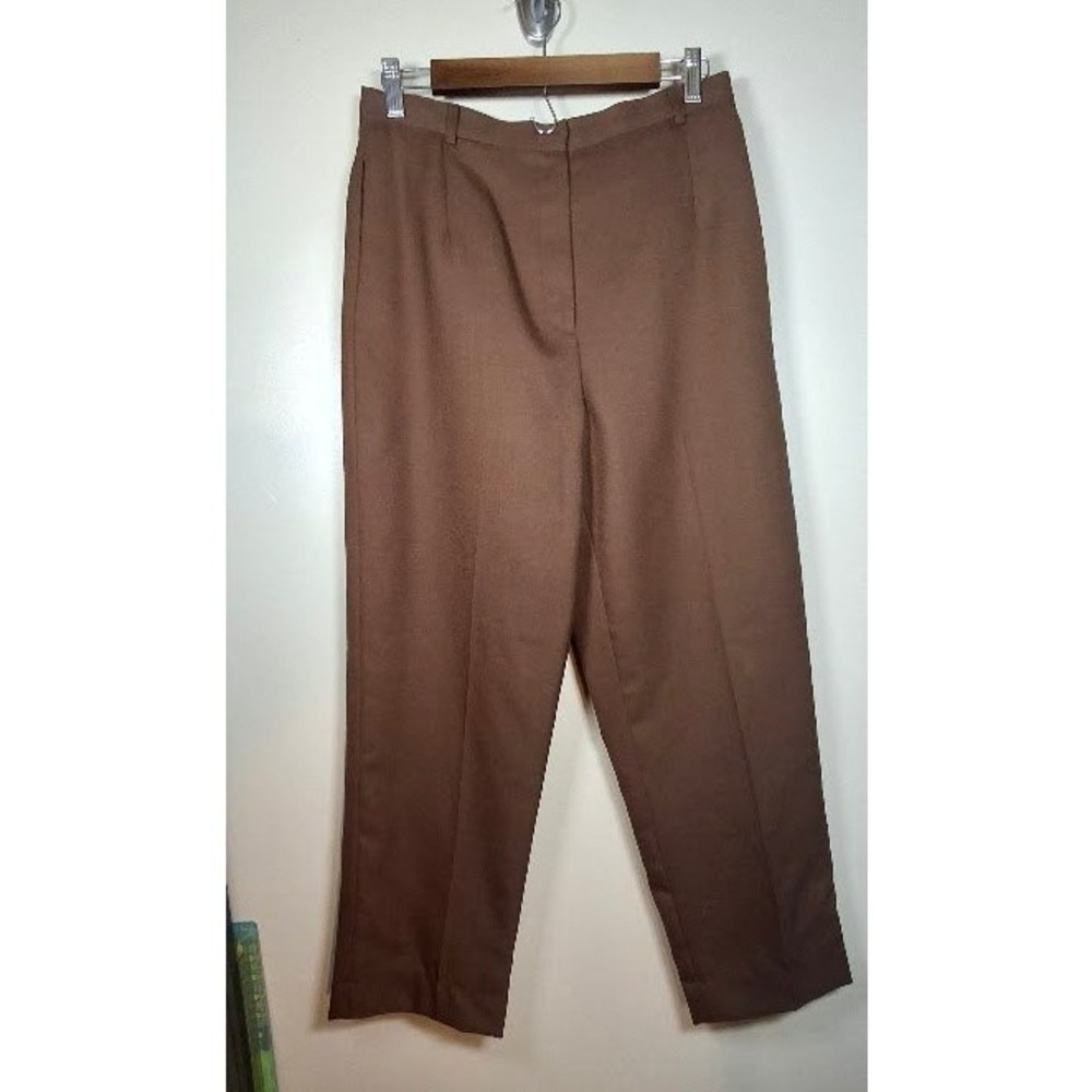 Herman Geist Vintage Brown 100% Wool Trousers Straight Leg Pants 10L
